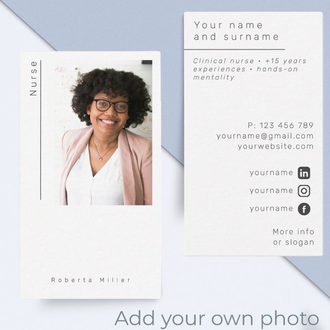 Photo freelance nurse nursing Business Card (Creator Uploaded)