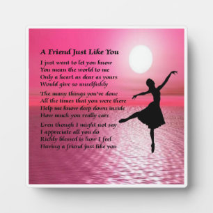 Photo Friend Poem Plaque  -  Ballerina  Design