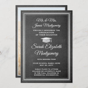 Photo From Parents Chalkboard & Silver Graduation Announcement