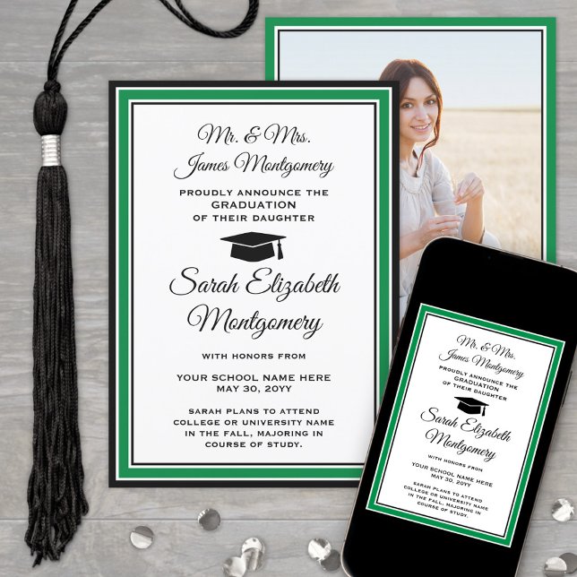 Photo From Parents Green White & Black Graduation Announcement (Creator Uploaded)