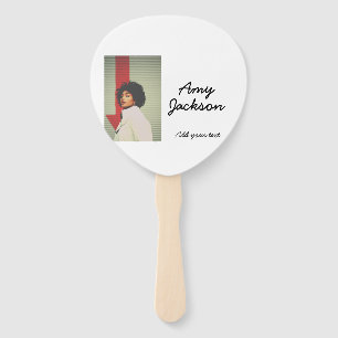 Photo full name date simple minimal girl woman  hand fan