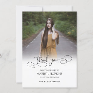 Photo Funeral Calligraphy Script Merci Cartes
