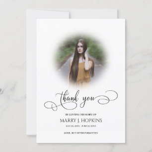 Photo Funeral Calligraphy Script Merci Cartes