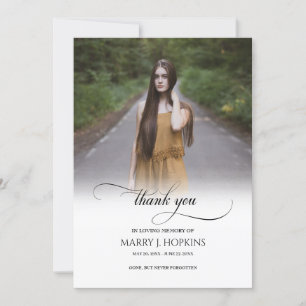 Photo Funeral Calligraphy Script Merci Cartes