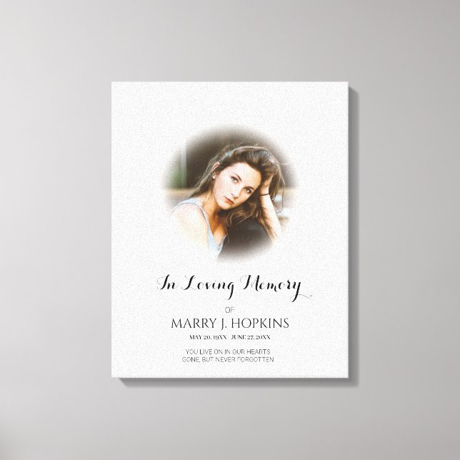 Photo Funeral In Loving Memory Memorial Keepsake Canvas Print (Front)