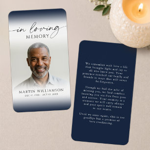 Photo Funeral In Loving Memory Prayer Card