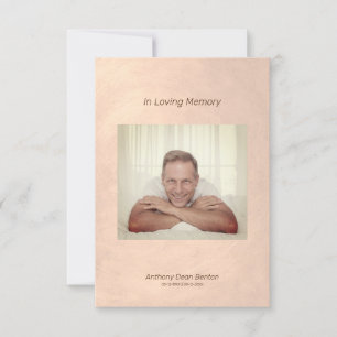Photo Funeral Invitation Faux Metallic Effect