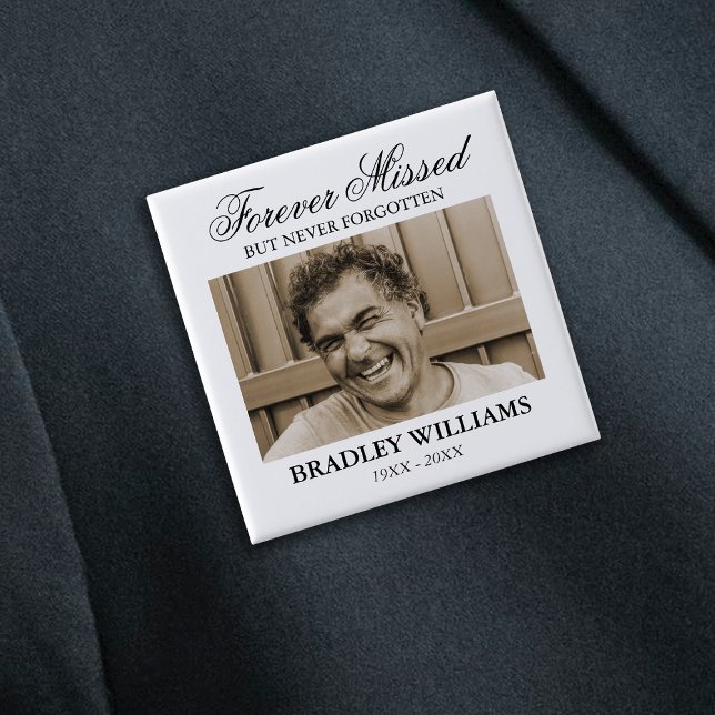 Photo Funeral Memorial 2 Inch Square Button (Creator Uploaded)