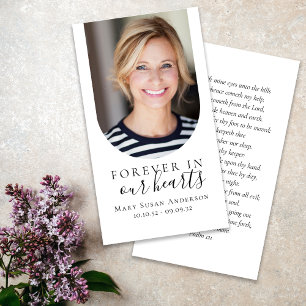 Photo Funeral Prayer Card Forever in Our Hearts