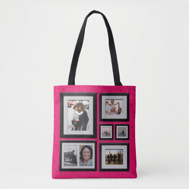 Photo Gallery Tote with Pink Background Bag (Front)