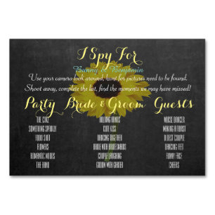 Photo Game Wedding Place Setting Table Game Cards