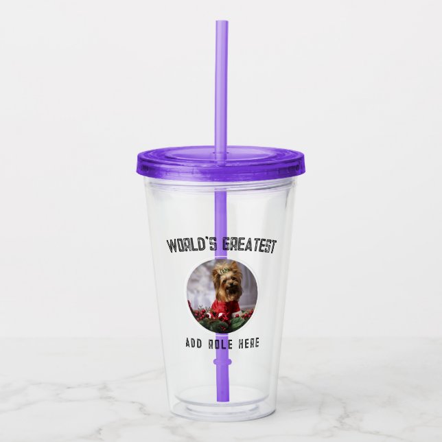 Photo Gift Family Mom Dad Grandma Grandpa  Acrylic Tumbler (Front)