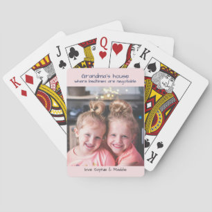 Photo Gift For Grandma Bedtimes Are Negotiable Playing Cards