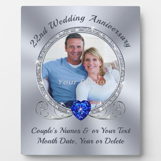 Photo, Gift Ideas for 22nd Wedding Anniversary, Plaque (Front)