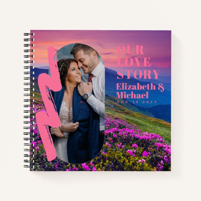PHOTO Gifts for Newlyweds OUR LOVE STORY Custom Notebook (Front)