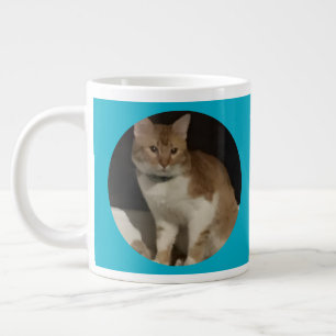 Photo Ginger Cat Text   Large Coffee Mug
