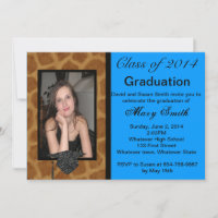 Photo Giraffe Graduation Invitation