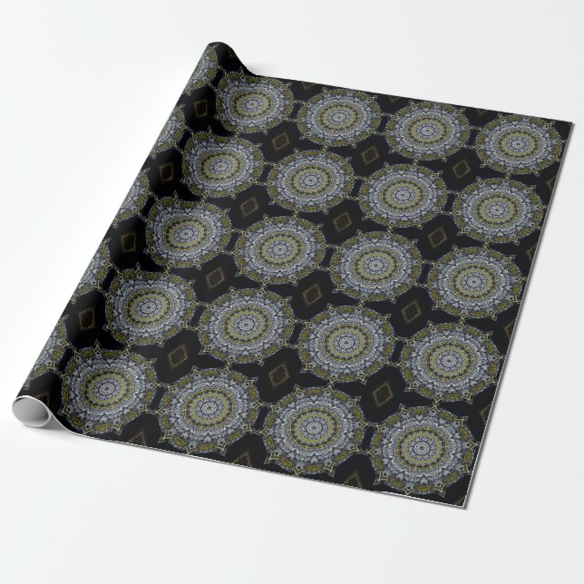 Photo Gloss Snowflake design Wrapping Paper (Unrolled)