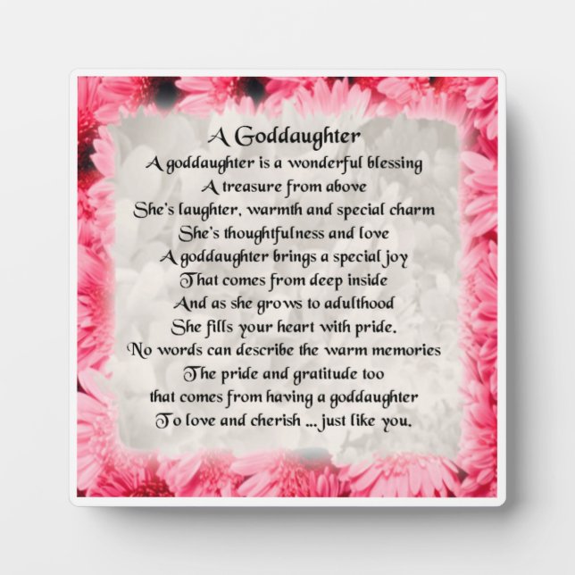 Photo Godgirl Poem Plaque - Rose Floral design (Devant)