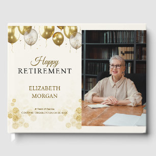 Photo Gold Balloon Happy Retirement Guest Book