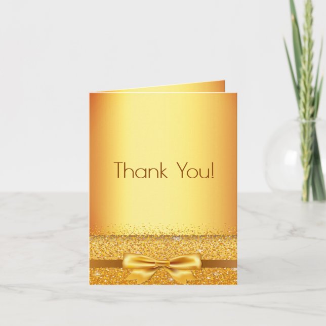 Photo gold elegant birthday Thank You (Front)