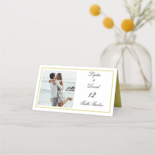 Photo Gold Elegant Wedding Table Number Place Card