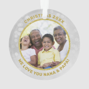 Photo Gold Frame We Love You Grand-parent Ornament
