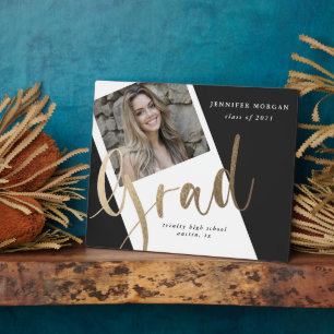 photo gold graduation photo announcement plaque