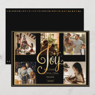 Photo Gold Joie Script Noël Noël Noël Carte de vac