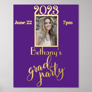 Photo Gold or Silver Grad Party  Foil Prints