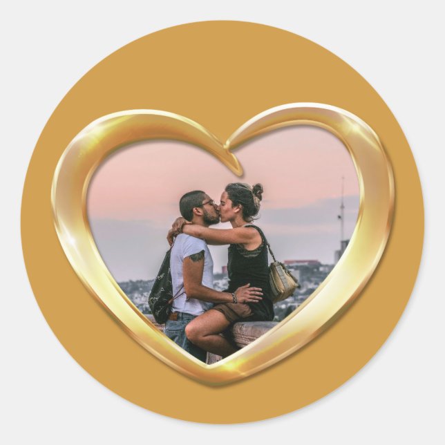 Photo golden anniversary heart sticker (Front)