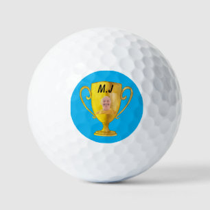 Photo golf trophy ball custom name monogram