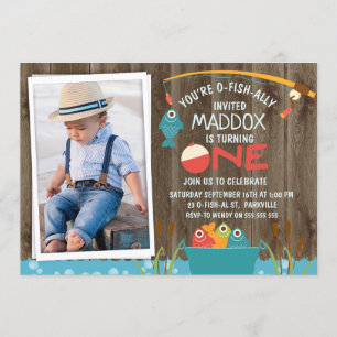 Photo Gone Fishing 1er Anniversaire Invitation