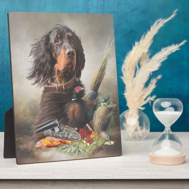 Photo Gordon Setter, Chasse au canard Plaque (Côté)