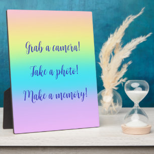 Photo Gorgeous Pastel Rainbow Gradient Wedding Plaque