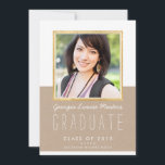 PHOTO GRAD ANNOUNCEMENT cool luxe gold frame kraft<br><div class="desc">by kat massard >>> WWW.SIMPLYSWEETPAPERIE.COM <<< NOTE - the gold foil effect is a printed picture Send and extra special message with style and pizzazz to honour your graduate... Personalized with your details & photos my modern graduation products are sure to stand out from the crowd. TIP :: 1. To...</div>
