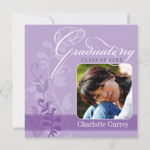 PHOTO GRAD ANNOUNCEMENT elegant purple