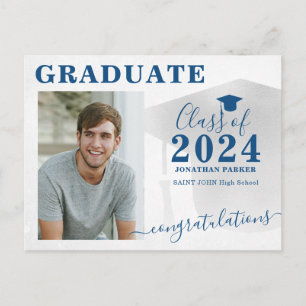 Photo graduate modern graduation party postcard