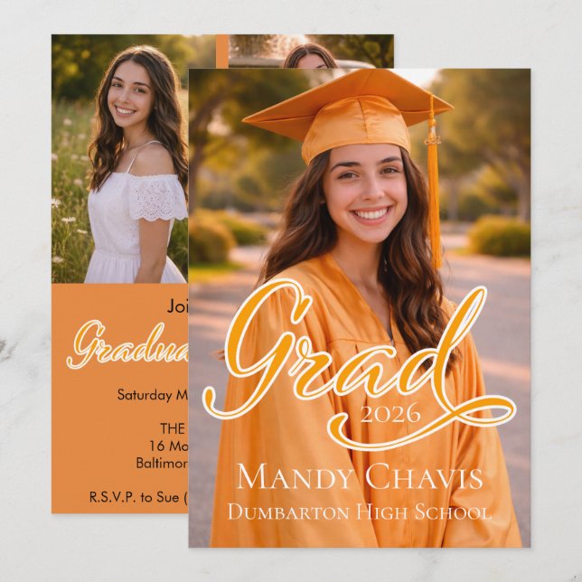Photo Graduation Announcement and Part Invitation  (Front/Back)