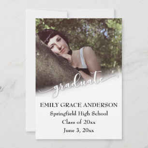 Photo Graduation Announcement with Modern Script