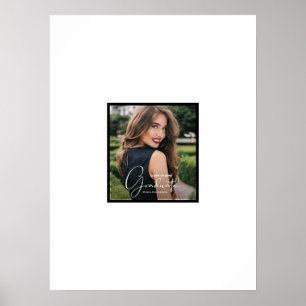 Photo Graduation Autograph Black Border Poster