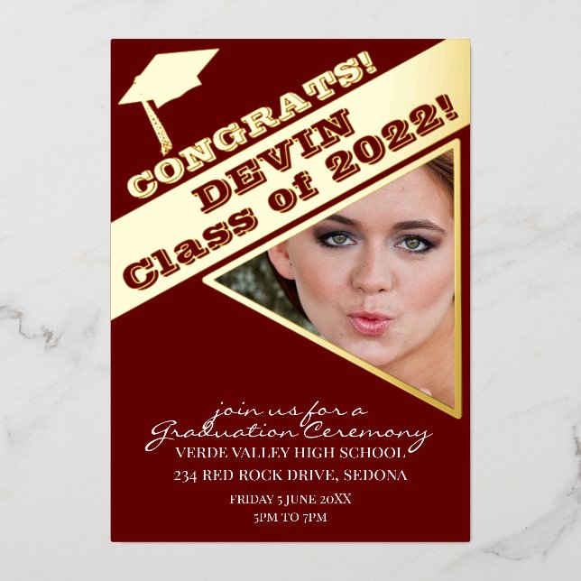 Photo Graduation Ceremony School Colours  (Front)