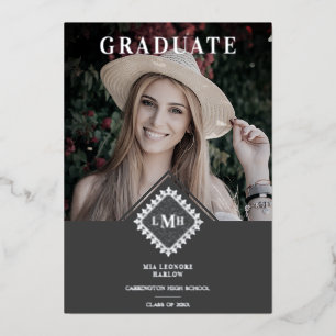 Photo Graduation Chic Initial Lace Effect Romantic