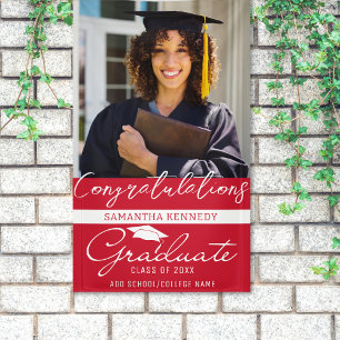 Photo Graduation Congrats Grad Red Class Of 2023 Banner