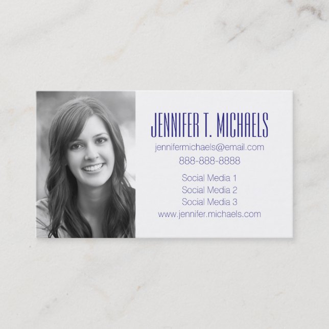 Photo Graduation | Decorative Sea Wave Background Calling Card (Front)