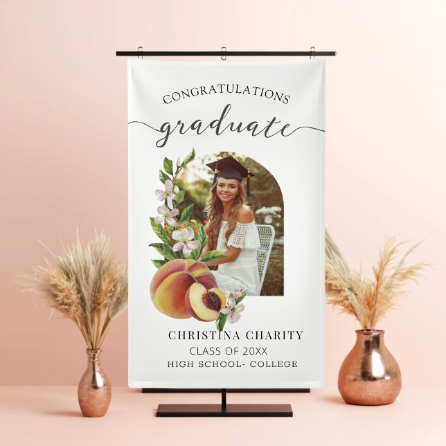 photo graduation Elegant Script class of 2024  Banner (Elevate Your Graduation with a Personalized Banner!)