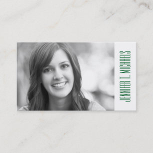 Photo Graduation Green Palm Tree Pattern Calling Card