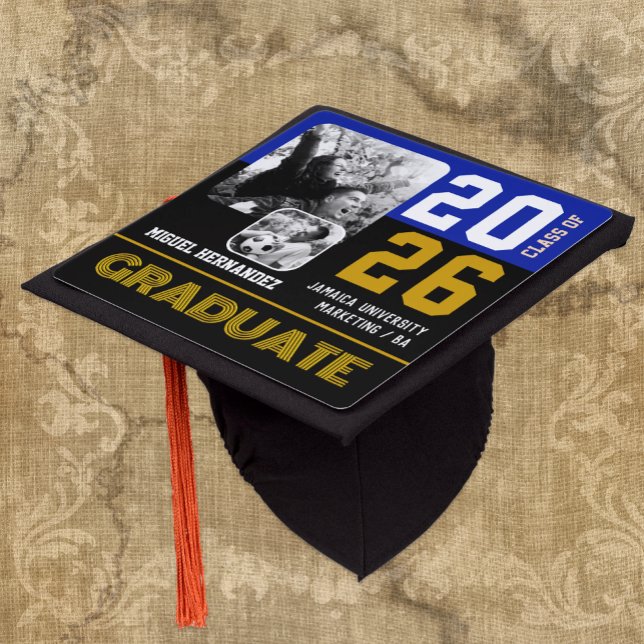 Photo Graduation Hat, Graduate, Class, Modern Cap Topper (Graduation Hat 2026 / multi photo topper)