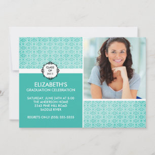 Photo Graduation Invitation ~Classy Turquoise