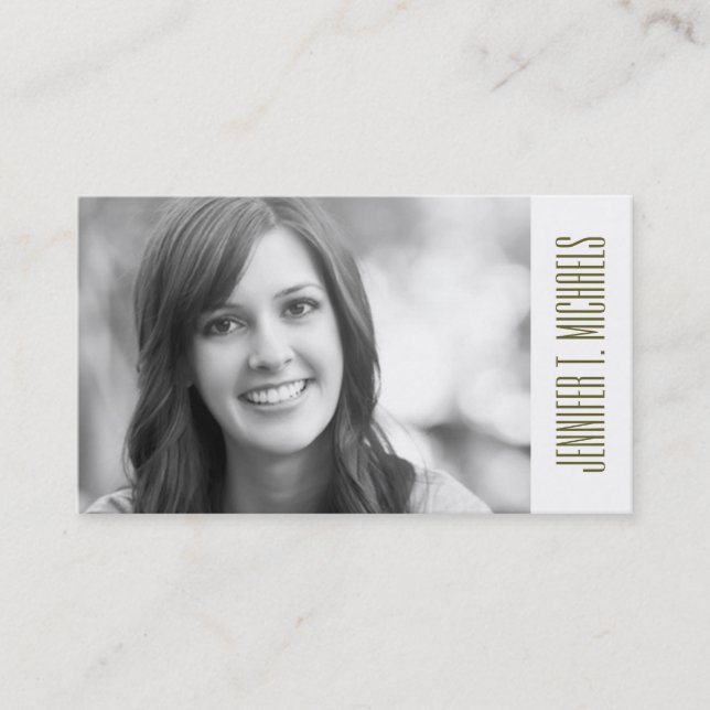 Photo Graduation | Khaki Pineapple Pattern Calling Card (Front)